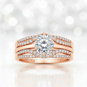 Round Cut Diamond Option Solitaire Wedding Ring with Wavy Band-Black Diamonds New York