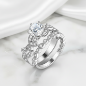 Round Cut Diamond Option Vintage Ring Set-Black Diamonds New York