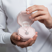 Round Cut Diamond Snowflake Double Chain Necklace-Black Diamonds New York