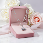 Round Cut Diamond Option Snowflake Double Chain Necklace-Black Diamonds New York