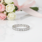 Round Cut Full Eternity Diamond Option Wedding Band-Black Diamonds New York