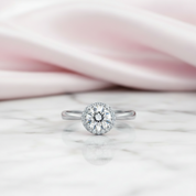 Round Cut Halo Promise Ring-Black Diamonds New York