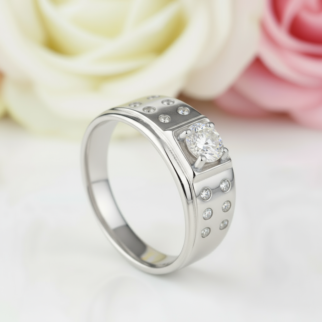 Round Cut Men's Wedding Ring-Black Diamonds New York