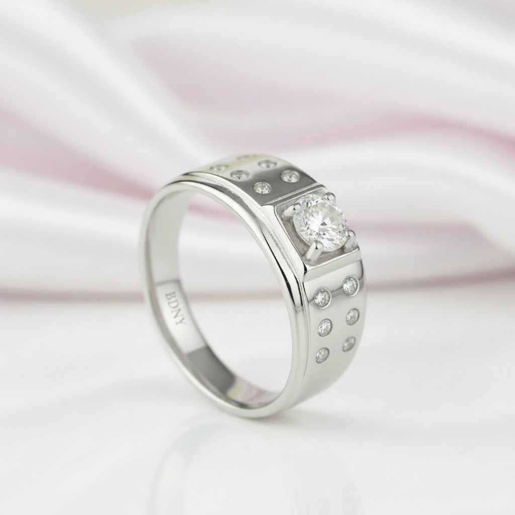 Round Cut Men's Wedding Ring-Black Diamonds New York
