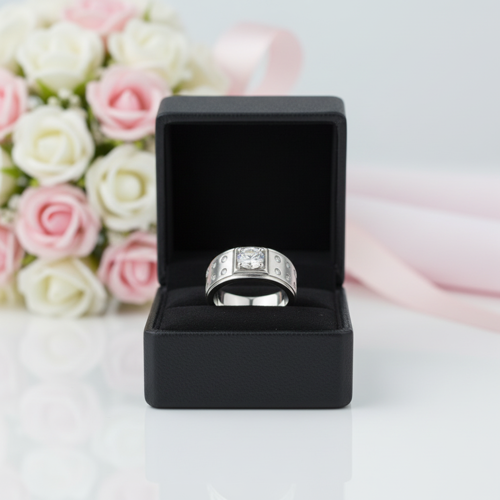 Round Cut Men's Wedding Ring-Black Diamonds New York