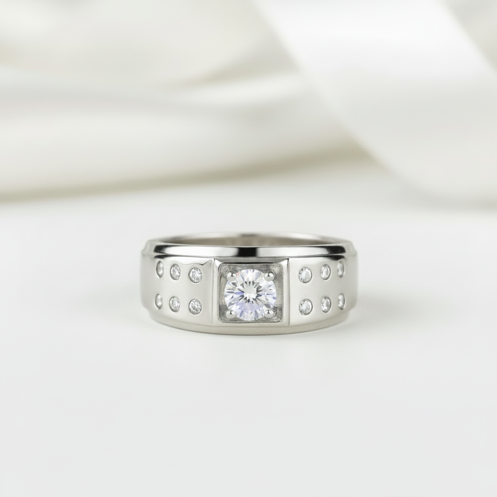 Round Cut Men's Wedding Ring-Black Diamonds New York