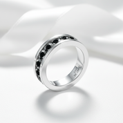 4mm Round Cut Diamond Option Ring Band-Black Diamonds New York
