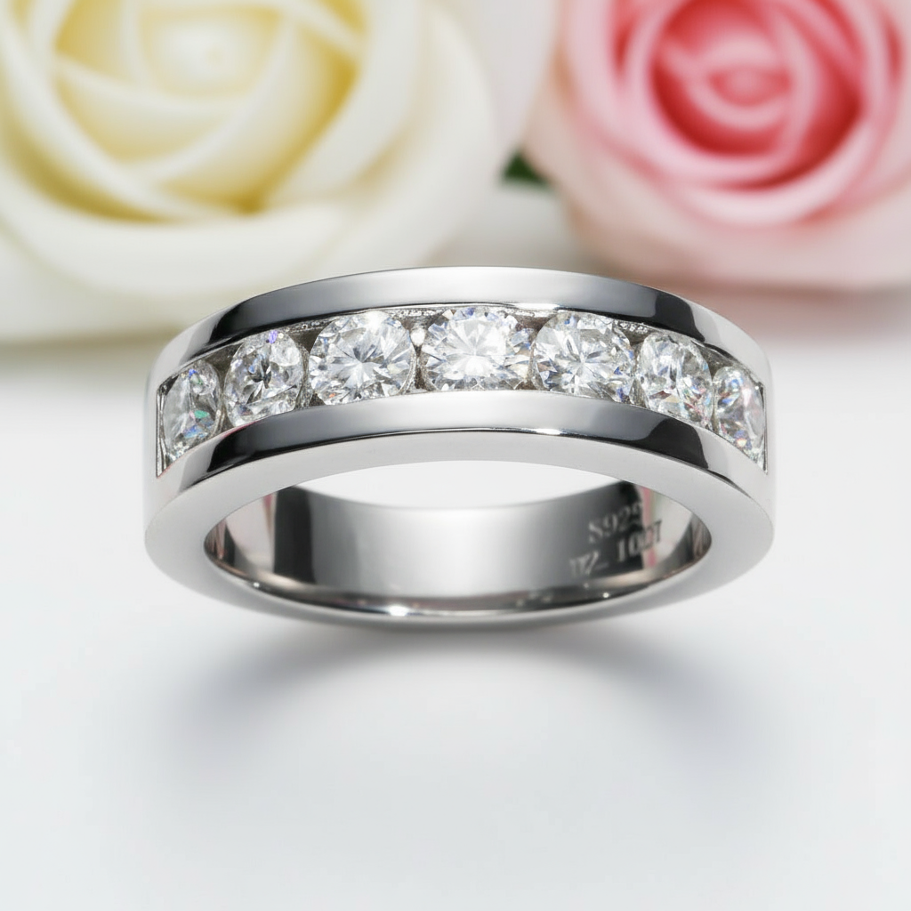 4mm Round Cut Diamond Ring Band-Black Diamonds New York