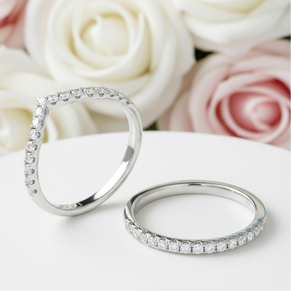 Round Cut Diamond Classic Stackable Wedding Ring Band-Black Diamonds New York