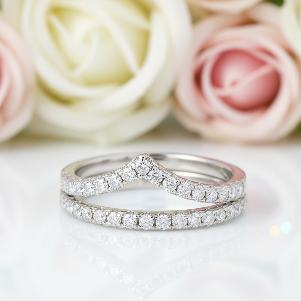 Round Cut Diamond Classic Stackable Wedding Ring Band-Black Diamonds New York