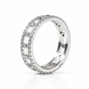 Round Cut Diamond Option Hallowed Ring Band-Black Diamonds New York