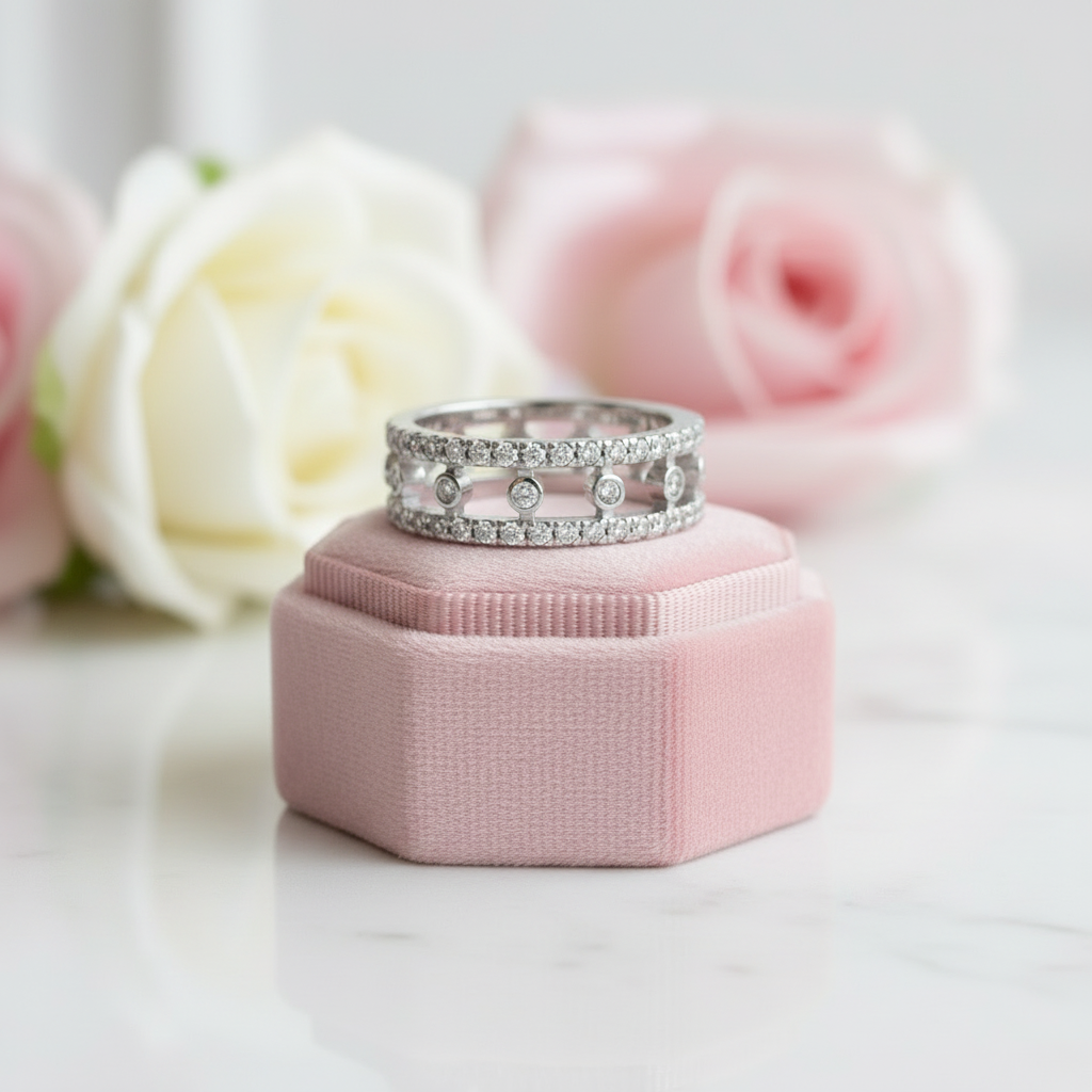 Round Cut Diamond Hallowed Ring Band-Black Diamonds New York