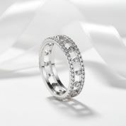 Round Cut Diamond Hallowed Ring Band-Black Diamonds New York