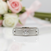 Round Cut Diamond Option Eternity Love Wedding Band-Black Diamonds New York
