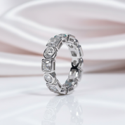 Round Cut Diamond Option Eternity Ring Band-Black Diamonds New York