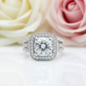 Round Cut Diamond Minimalist Engagement Ring Set-Black Diamonds New York