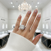 Round Cut Diamond Minimalist Engagement Ring Set-Black Diamonds New York