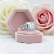 Round Cut Diamond Minimalist Engagement Ring Set-Black Diamonds New York