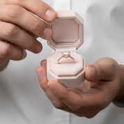 Round Cut Diamond Option Unique Flower Engagement Ring-Black Diamonds New York