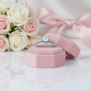 Round Cut Diamond Option White Gold Half Eternity Engagement Set-Black Diamonds New York