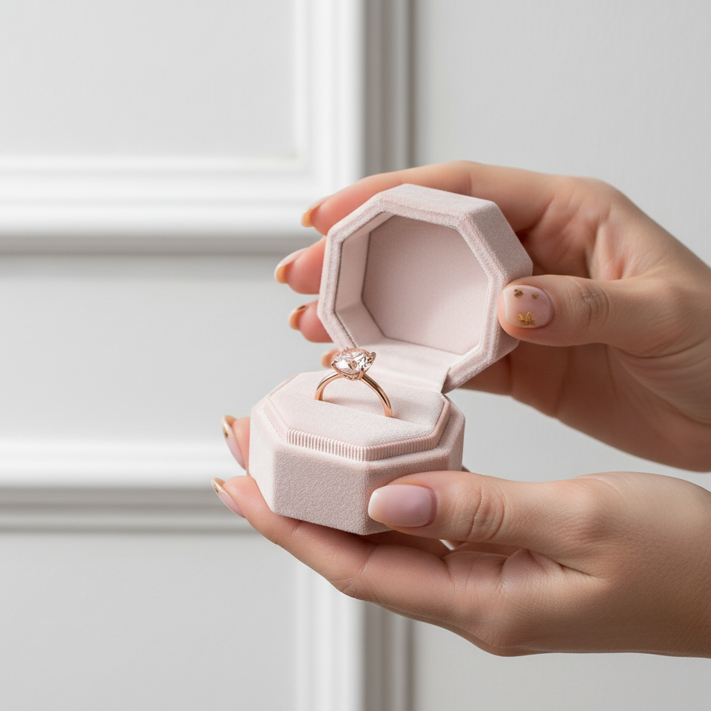 Round Cut Morganite Pink Engagement Ring-Black Diamonds New York