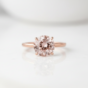 Round Cut Morganite Pink Engagement Ring-Black Diamonds New York