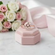 Round Cut Morganite Pink Engagement Ring-Black Diamonds New York