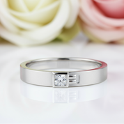 Round Cut Natural Diamond 14k White Gold Ring Band-Black Diamonds New York