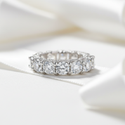 Round Cut Simulated Diamond Option Wedding Band In White Gold-Black Diamonds New York