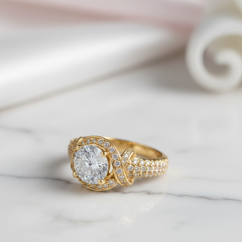 Round Cut Diamond Option Engagement Ring-Black Diamonds New York
