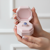 Round Cut Tanzanite 4 Prong Engagement Ring-Black Diamonds New York