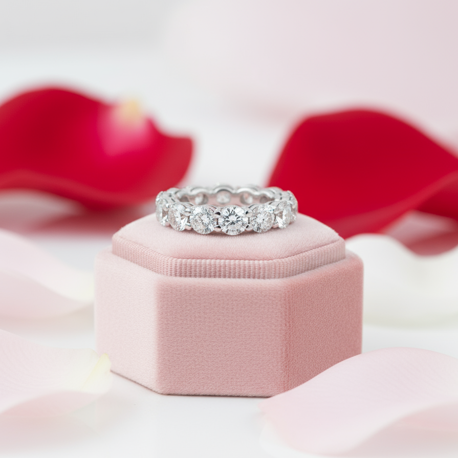 Round Cut Wedding Ring Band for Anniversary-Black Diamonds New York