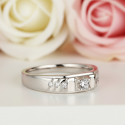 Round Cut White Sapphire Men's Wedding Ring-Black Diamonds New York