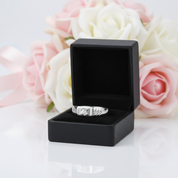 Round Cut White Sapphire Men's Wedding Ring-Black Diamonds New York