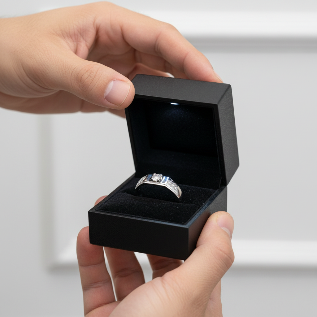 Round Cut White Sapphire Men's Wedding Ring-Black Diamonds New York