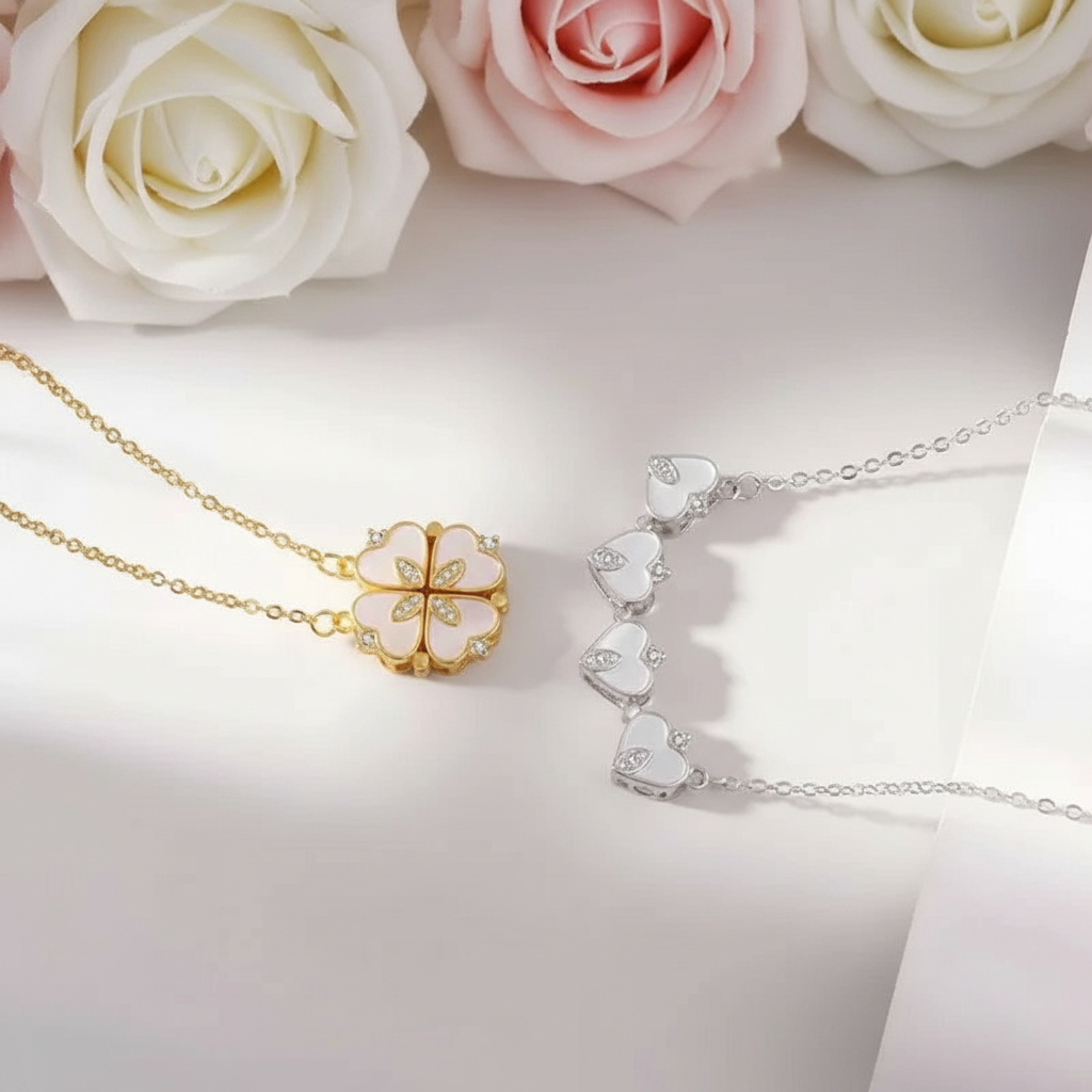 Round Diamond Clover Pendant Necklace-Black Diamonds New York