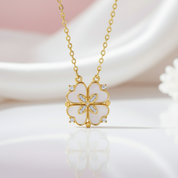 Round Diamond Clover Pendant Necklace-Black Diamonds New York