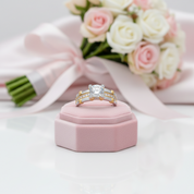 Round Diamond Option Two-Tone Ring Set-Black Diamonds New York