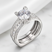 2.0 Ct Round Diamond Option Wedding Insert Ring Set-Black Diamonds New York