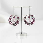 Round Flower Drop Earrings-Black Diamonds New York