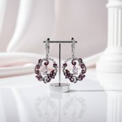 Round Flower Drop Earrings-Black Diamonds New York