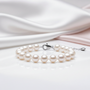 Round Freshwater Pearl Bracelet-Black Diamonds New York