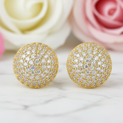 Round Diamond Retro Stud Earrings-Black Diamonds New York