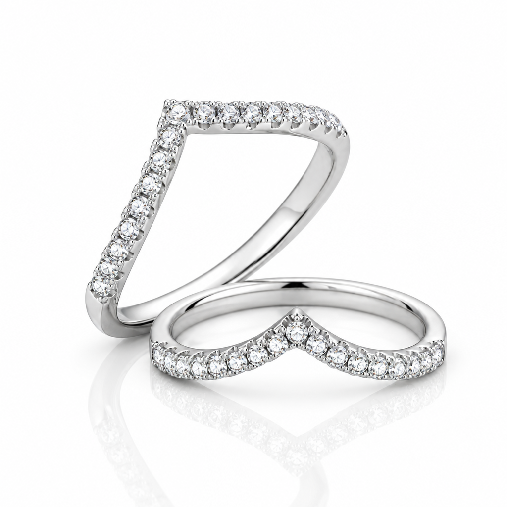 Round Diamond Option V Ring Band-Black Diamonds New York