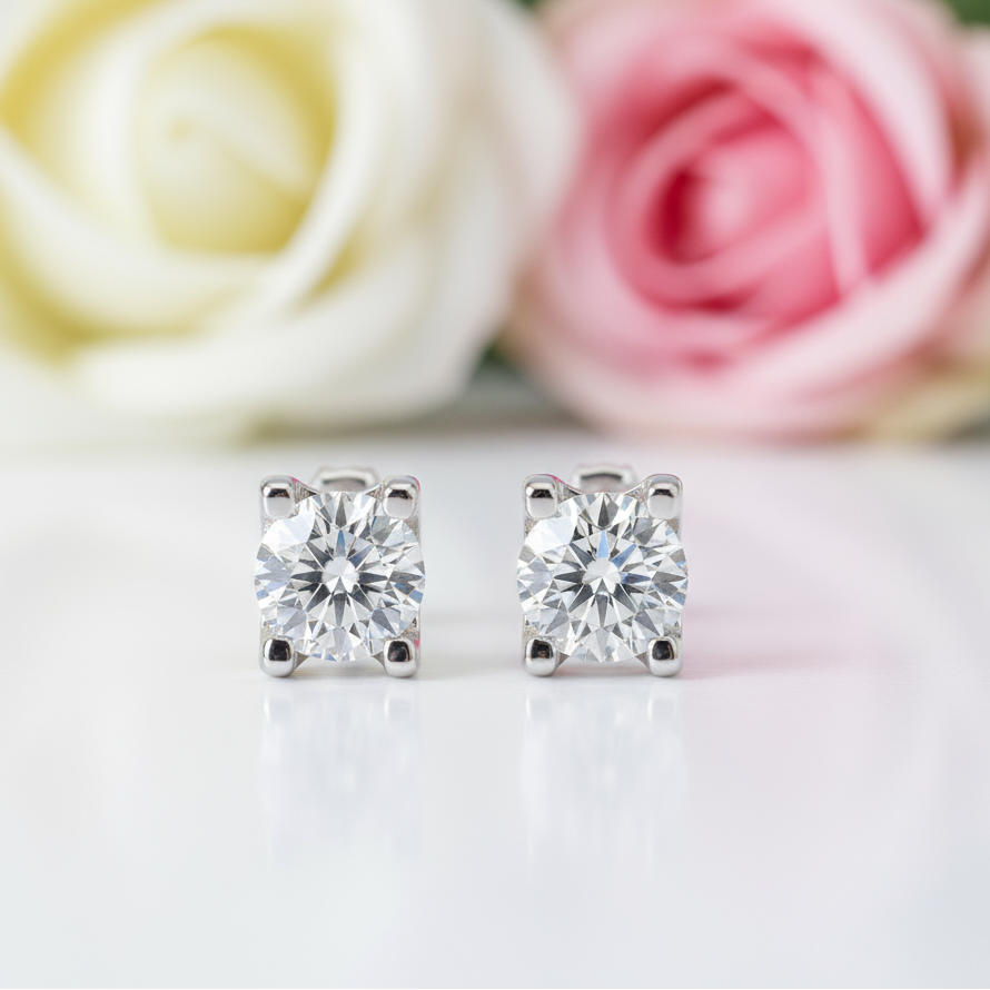 Round Shape Diamond Option Earrings and Necklace-Black Diamonds New York