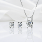 Round Shape Diamond Earrings and Necklace-Black Diamonds New York