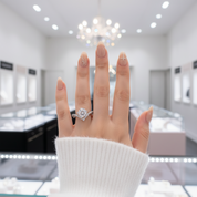 1.0 Ct Round Diamond Engagement Ring-Black Diamonds New York