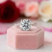 18K Gold Overlay Round Cut Diamond Engagement Ring-Black Diamonds New York