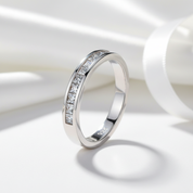 Princess-Cut Diamond Option Channel-Set Half-Eternity Band-Black Diamonds New York