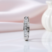 Princess-Cut Diamond Option Channel-Set Half-Eternity Band-Black Diamonds New York
